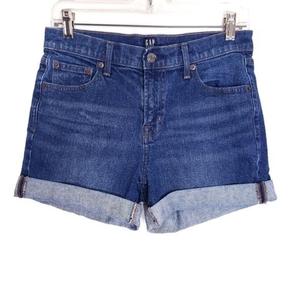 GAP Pants - Gap Cuffed Rolled Hem Denim Blue Jean Shorts Women's Size 27